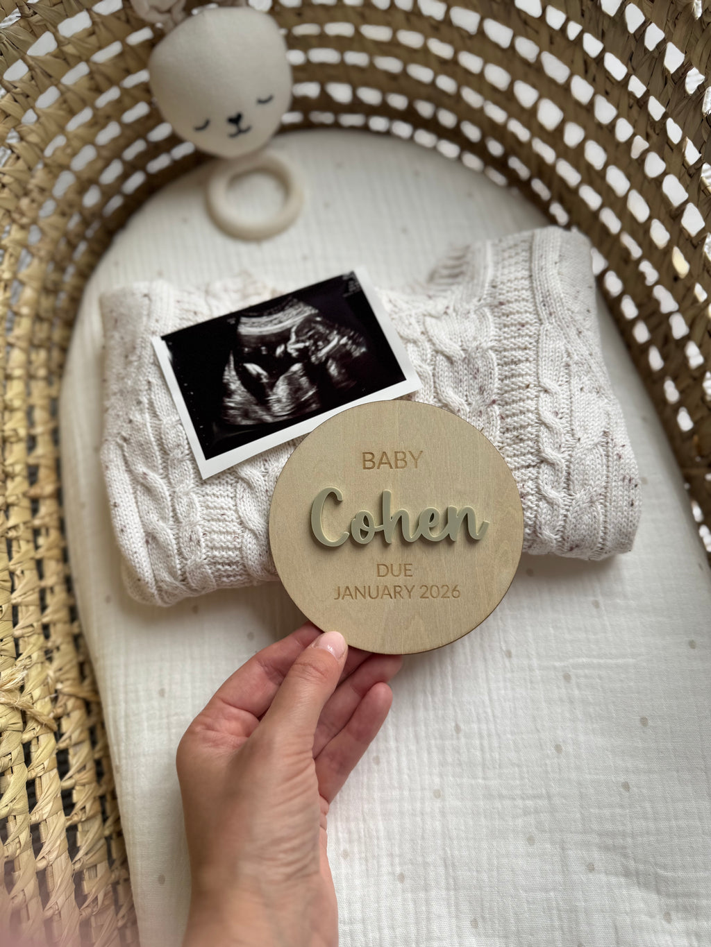 Pregnancy announcement wooden plaque image 2