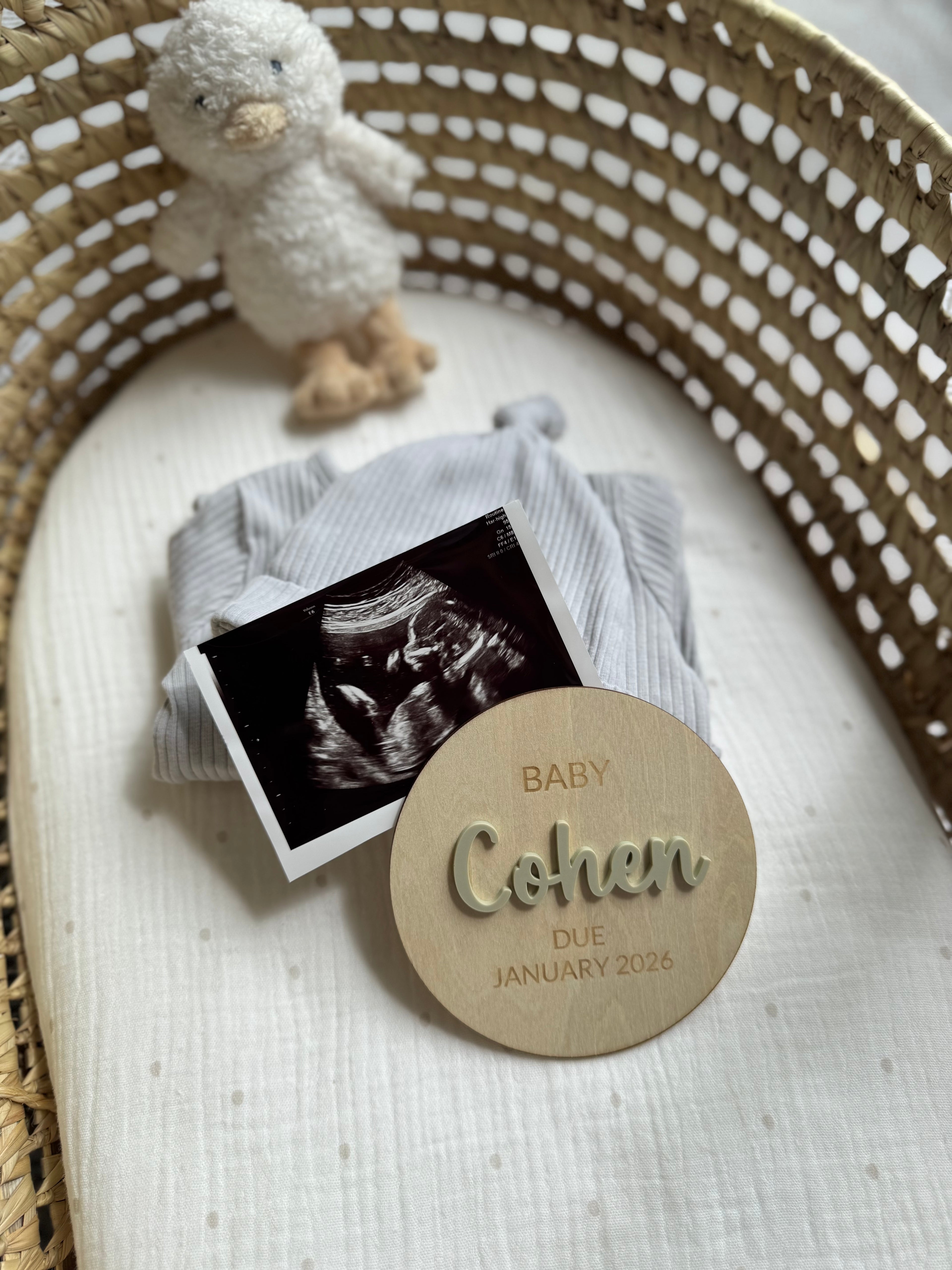 Pregnancy announcement wooden plaque image 1