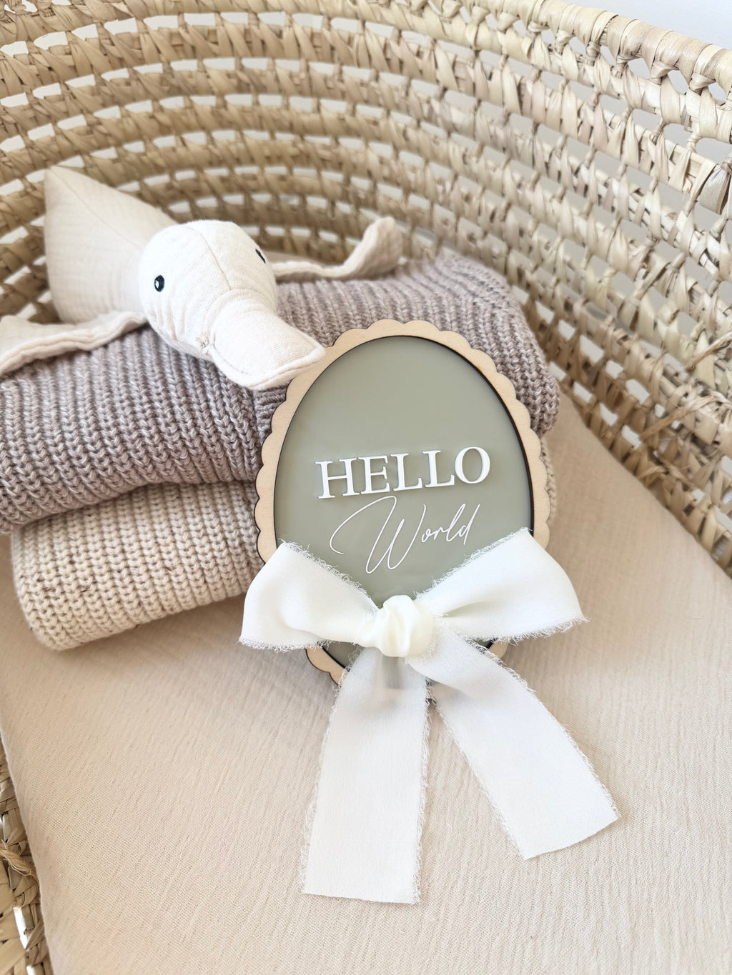Vintage Hello World Plaque