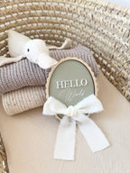 Vintage Hello World Plaque