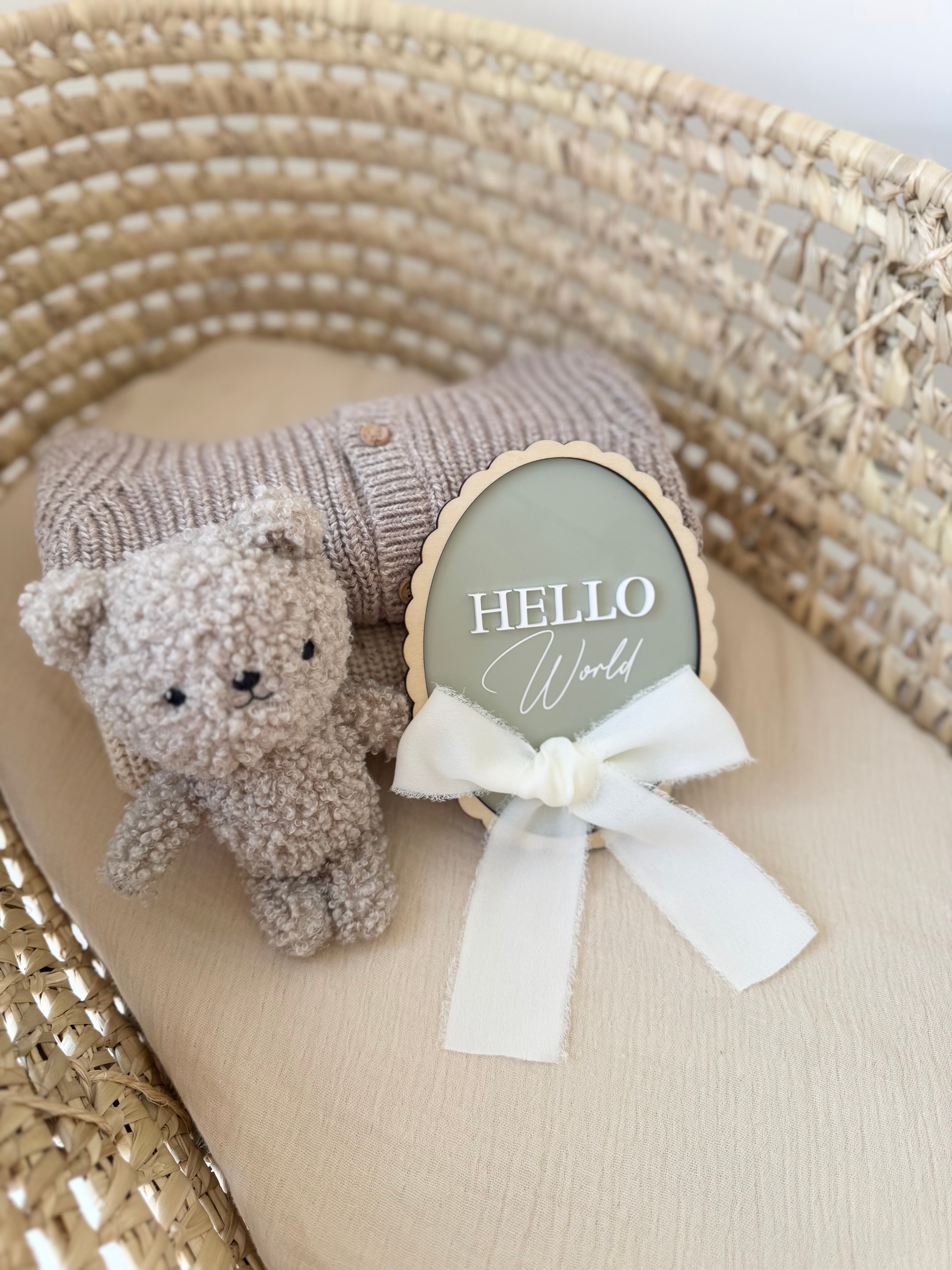 Vintage Hello World Plaque
