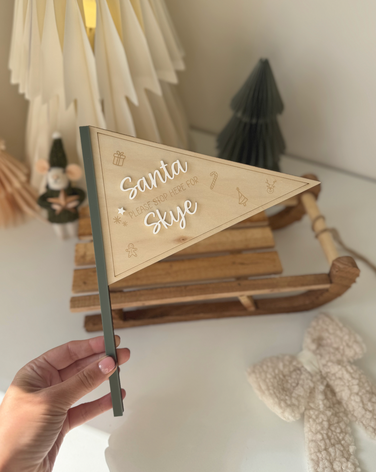 Santa Stop Here Flag